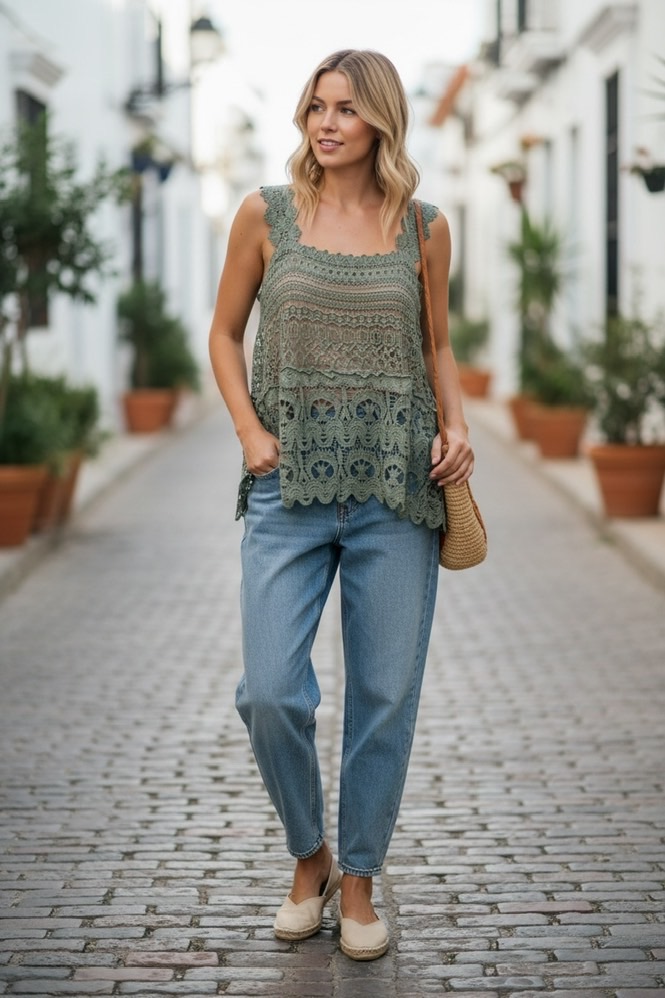 Jaded Gypsy Forever Timeless Tank Olive