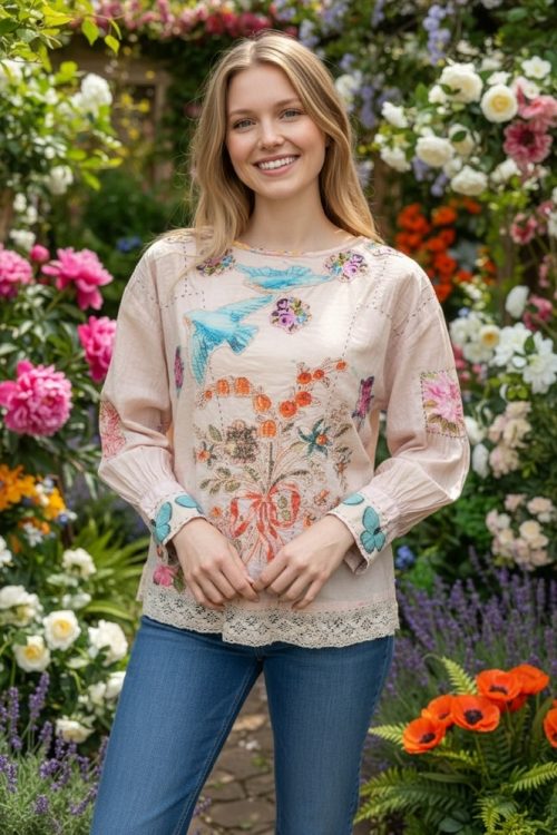 House of Jaded Gypsy Gilded Bloom Top in Flutter